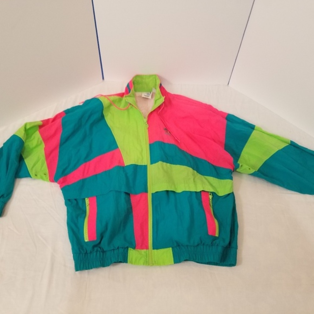 Prince Cross-Sport Tennis Windbreaker L Neon Color block Size Large